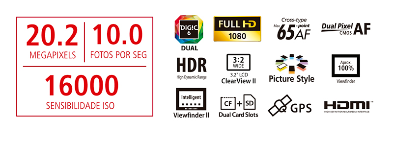 EOS 7D Mark II com Adaptador Wi-fi W-E1 - Corpo | Loja Canon