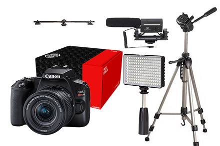 Combo Vídeo Câmera SL3 Reembalada com Iluminador LED e Tripé e Microfone