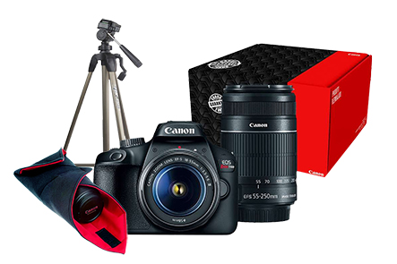 Combo Câmera EOS T100 Premium Reembalada com Tripé e Capa Combo Câmera EOS T100 Premium Reembalada com Tripé e Capa