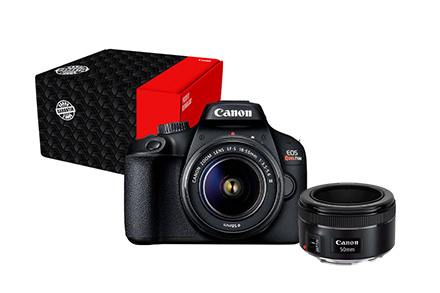 Combo Câmera EOS T100 Reembalada com Lente EF 50mm Combo Câmera EOS T100 Reembalada com Lente EF 50mm