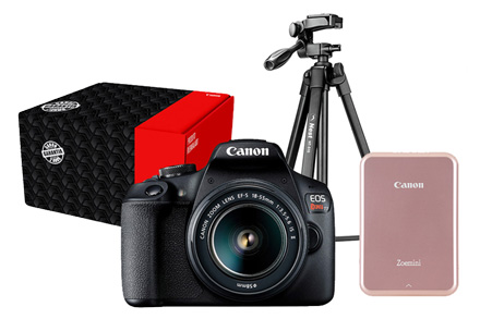 Combo Câmera EOS T7+ Reembalada com Tripé e Mini Impressora Combo Câmera EOS T7+ Reembalada com Tripé e Mini Impressora
