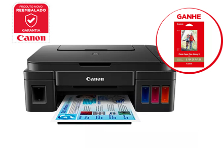 A multifuncional Mega Tank G2100 imprime até 6.000 páginas em preto ou 7.000 páginas coloridas ou 2.000 fotos 10x15 cm. Ela não usa cartuchos porque apresenta tanques de tintas integrados e recarregáveis.