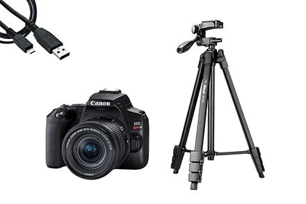 Combo Câmera EOS SL3 com Cabo USB e Tripé
