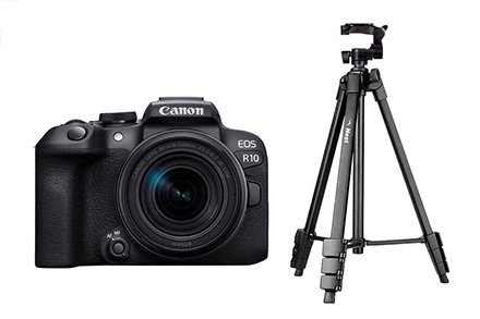 Combo Câmera EOS R10 com Lente RF-S 18-150mm IS STM + Tripé