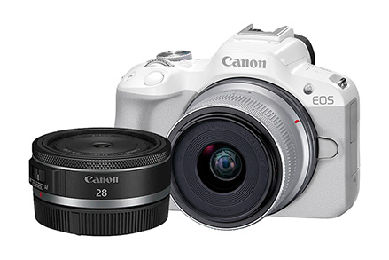 Combo Câmera EOS R50 Branca com Lente RF-S 18-45mm + RF 28mm f/2.8 STM