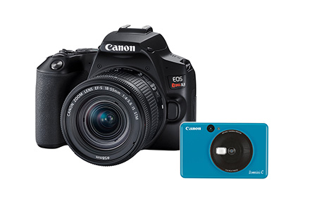 Combo Câmera EOS SL3 com Lente EF-S 18-55mm + Câmera Canon Zoemini C Combo Câmera EOS SL3 com Lente EF-S 18-55mm + Câmera Canon Zoemini C