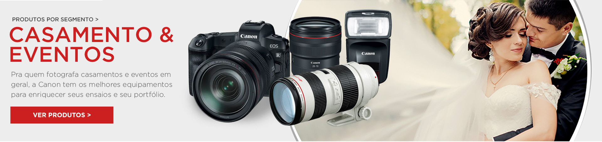Pra quem fotografa casamentos e eventos em geral, a Canon tem os melhores equipamentos para enriquecer seus ensaios e seu portfólio!