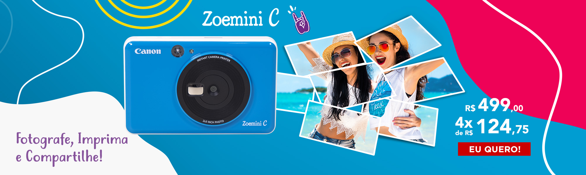 IMPRESSORA E CÂMERA CANON ZOEMINI C INSTANTÂNEA IMPRESSORA E CÂMERA CANON ZOEMINI C INSTANTÂNEA